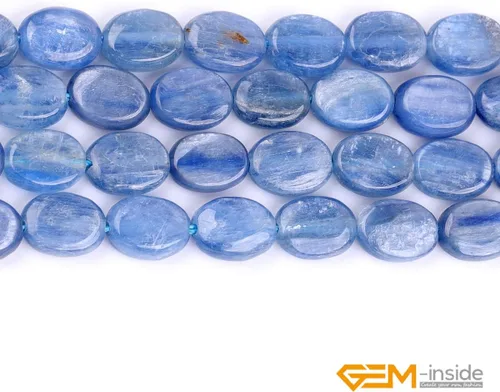 Miniatura 5 de GEM-insid - Cuentas sueltas de cianita azul, cuentas de energía natural para hacer joyas, 0.27 x 0.315 pulgadas, ovaladas de 15 pulgadas