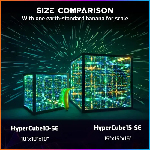 Miniatura 8 de La Compañía de Iluminación Hyperspace HyperCube Infinity Cube LED Light - Lámpara de Escritorio de Mesa Reactiva al Sonido de 10 Pulgadas - Lámpara