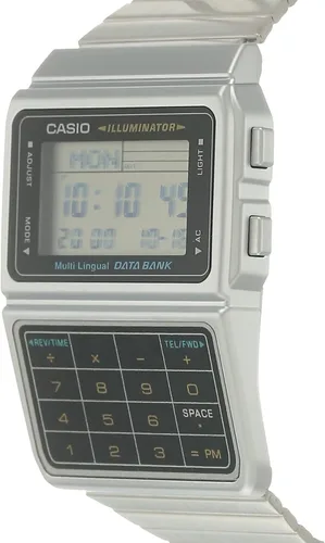 Miniatura 2 de Casio reloj de plata tono 25 con banco de datos con calculadora de memoria para hombre
