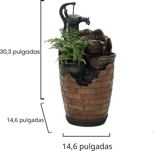 Miniatura 9 de Fuente de agua en cascada con bomba de agua Glenville