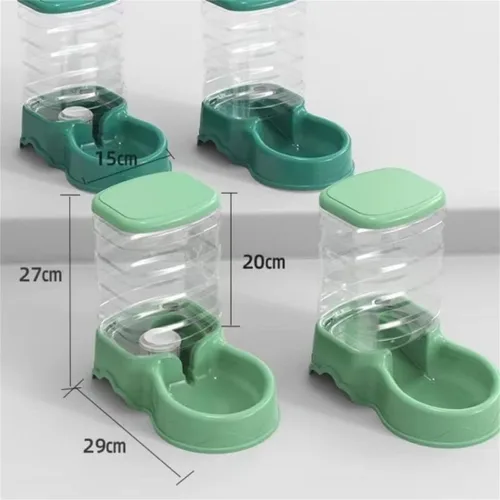 Miniatura 4 de Tazón de alimentación para mascotas y dispensador de agua con contenedor de almacenamiento recargable, autodispensable, comedero para gatos de gran