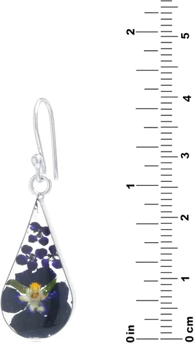 Miniatura 21 de Amazon Essentials Pendientes de plata de ley con forma de lágrima de flor prensada (anteriormente Amazon Collection)