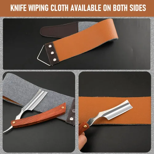 Miniatura 3 de Navaja recta con estuche - Afeitadora profesional de borde recto de barbero de acero inoxidable premium con estuche de afeitar para hombres para uso
