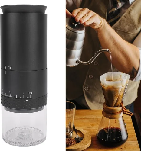 Miniatura 8 de Gavigain Molinillo de café eléctrico, portátil recargable por USB, 38 ajustes de molienda ajustables, diseño compacto, fácil de limpiar