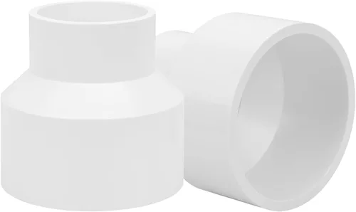 Paquete de 2 adaptadores de acoplamiento reductor de PVC DWV de 3 x 2 pulgadas (enchufe x zócalo) Schedule 40 PVC DWV Reductor Acoplamiento de