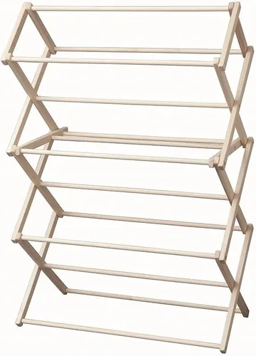 Miniatura 3 de Saving Shepherd Tendedero de ropa – 52¾ pulgadas de alto x 36 pulgadas de ancho plegable de madera de arce amish hecho a mano en Lancaster, PA USA