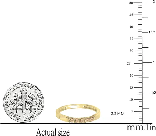 Miniatura 44 de Dazzlingrock Collection Anillo de boda redondo de 5 piedras preciosas o diamantes para mujer en oro macizo de 10 K/14 K/18 K