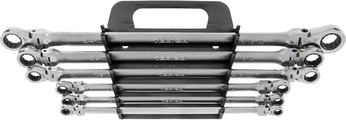 Miniatura 7 de TEKTON WRB96000 - Juego de llaves de extremo de caja de trinquete de 12 puntos, cabezal flexible largo, 6 piezas (1/4-13/16 pulgadas) WRB96000