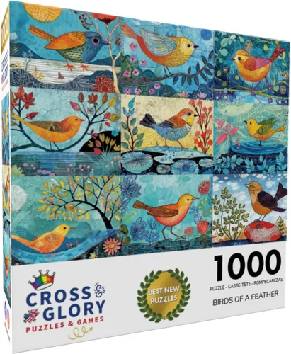 Miniatura 2 de Cross & Glory - Birds of a Feather - Rompecabezas de 1000 piezas para adultos Arte artístico de retrato de pájaro Rompecabezas de corte de cinta