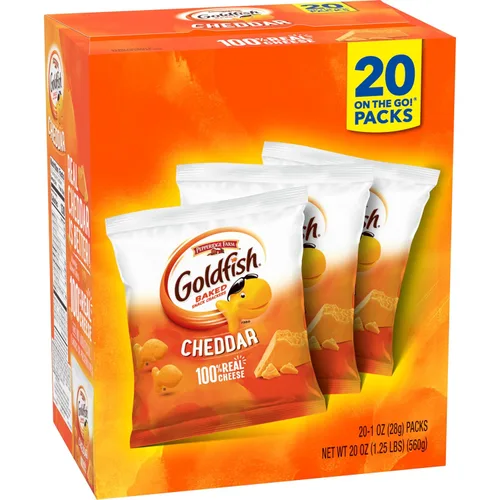 Miniatura 9 de Goldfish Galletas de Queso Cheddar, Galletas de Snack Horneadas, Paquetes de Snack de 1 onza para Llevar, Caja de 20