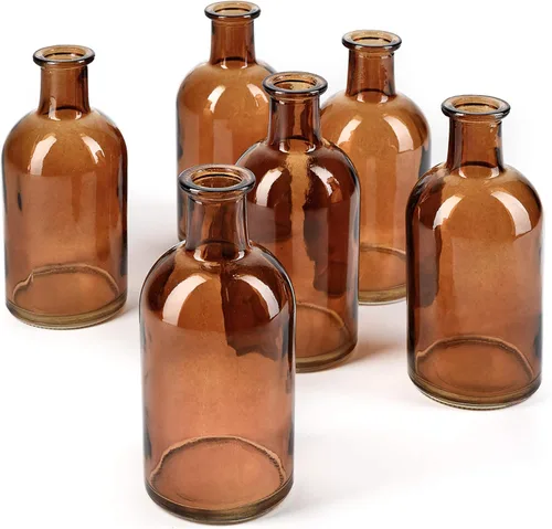 Miniatura 5 de Serene Spaces Living Jarrones de Capullo, Frascos de Boticario, Botellas de Vidrio Decorativas, Centro de Mesa para Recepción de Boda, Mini Jarrones