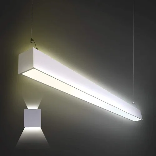 Miniatura 7 de Euri Lighting EUD4-50W103sw-W, Linkable 4FT Dual CCT Lineal Up/Down Light, 50W, 6500lm, 3000K/4000K/5000K, 120-277V, clasificación húmeda, 0-10V