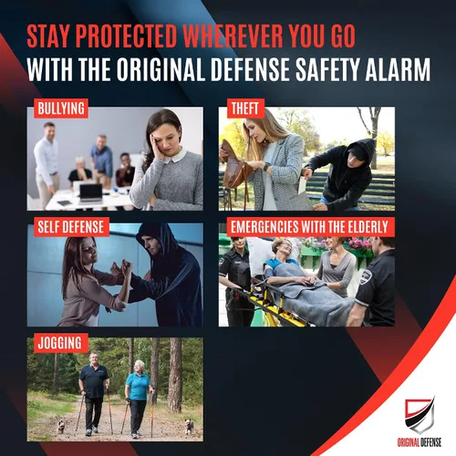 Miniatura 6 de Alarma de Autodefensa Sirena Original Defense® - Alarma de 130 dB con Linterna LED para Llavero para Mujeres, Niños y Ancianos - Recomendada por
