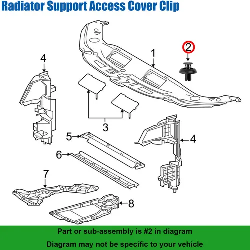 Miniatura 2 de Cubierta de acceso para soporte de radiador, deflector de aire y clip de retención de escudo lateral 90467-07217 para Toyota 4Runner Corolla