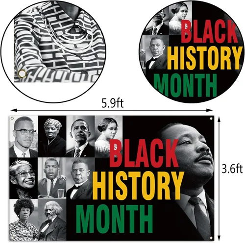 Miniatura 3 de Nepnuser Telón de fondo para cabina de fotos del mes de la historia negra, Martin Luther King, decoración de fiesta nacional afroamericana
