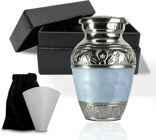 Miniatura 18 de Urnas de cremación para cenizas humanas de adultos femeninos y masculinos – Urnas de entierro y funeral decorativas grandes con diseño de alas