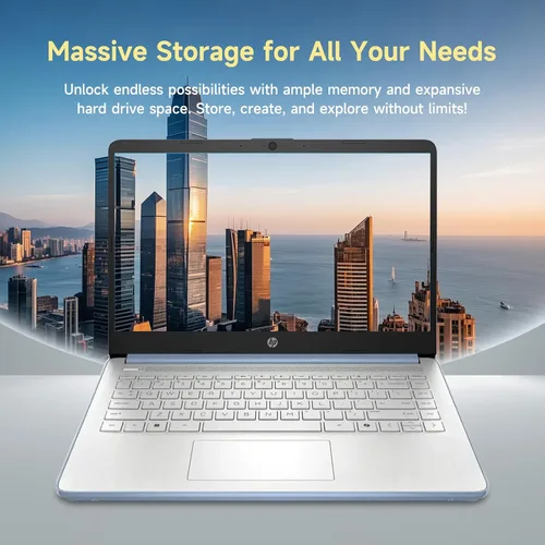 Miniatura 7 de HP Portátil de 14 pulgadas, procesador Intel N150 (Beat i3) 4 GB de RAM 256 GB de almacenamiento (128 GB UFS + tarjeta SD de 128 GB) 1 año Office
