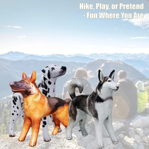 Miniatura 7 de Jet Creations Paquete de 3 inflables para perros – Husky, dálmata y pastor alemán (30 pulgadas de alto) – Decoración de Halloween y otoño