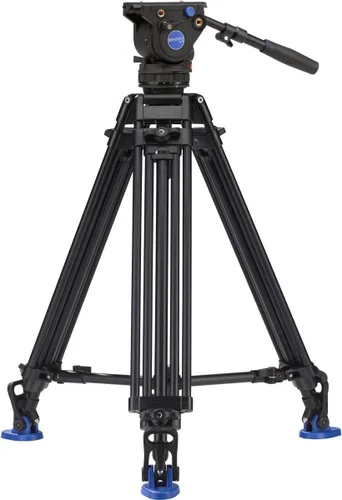 Miniatura 6 de Benro BV10 Kit de trípode de aluminio de doble pierna con cabezal fluido de video profesional - nivelación de cuenco de 3.937 in, placa de cámara