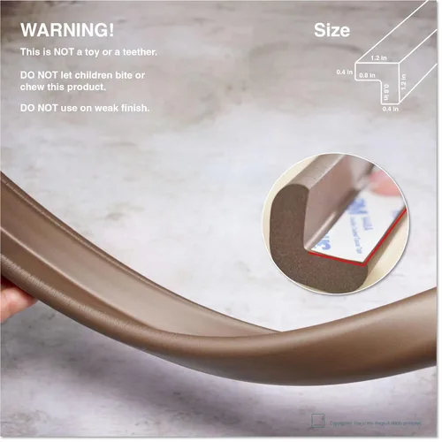 Miniatura 6 de Roving Cove HeftyFit - Protector de borde para prueba de bebés (solo borde grande de 6 pies), protectores de parachoques de bordes de espuma de goma