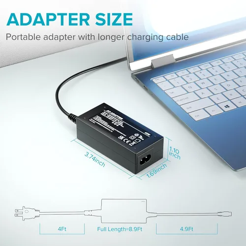 Miniatura 7 de Powseed Cargador universal para portátil de 45 W para HP Dell Acer Asus Samsung Sony Toshiba Fujitsu Gateway Delta NEC Liteon Notebook Chromebook