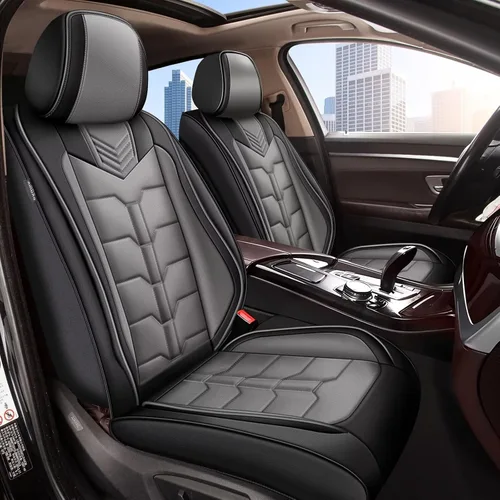 Miniatura 8 de IKABEVEM 2 fundas de asiento delantero de automóvil para GMC Acadia 2017-2026, funda de asiento de piel sintética, impermeable, protector de cojín