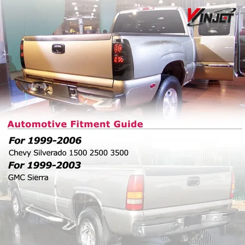 Miniatura 5 de Winjet Luces traseras LED aptas para Chevrolet Silverado 1999-2006 y 1999-2003 GMC Sierra montaje de luz trasera con luz LED intermitente/luz