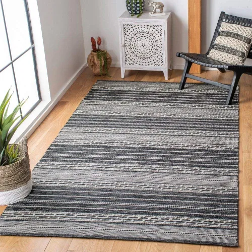 Miniatura 8 de SAFAVIEH Striped Kilim Collection STK516Z - Alfombra decorativa hecha a mano de algodón de tejido plano, 2 pies 3 pulgadas x 5 pies