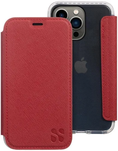 Miniatura 57 de SafeSleeve Funda de piel tipo cartera desmontable para iPhone 14 con bloqueador EMF para teléfono celular con 3 tarjeteros y soporte ajustable