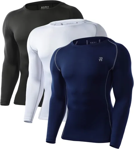 Runhit Camisas de compresión para hombre de manga larga fresca y seca atlética, camisetas de entrenamiento para pesca y sol, mallas térmicas