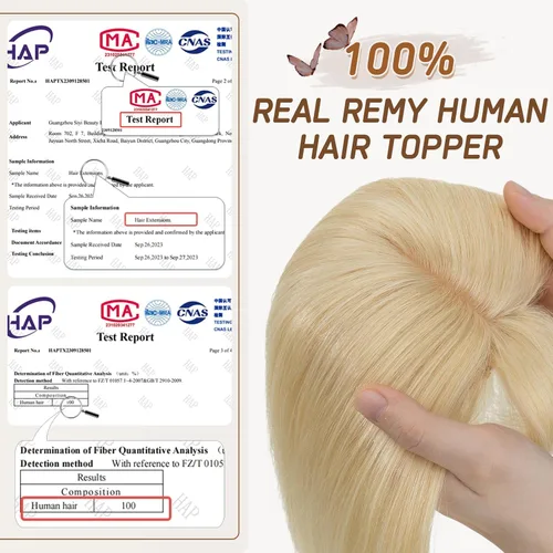 Miniatura 61 de Rich Choices Pelucas con topper de cabello para mujeres, cabello humano real 100% Remy, sin flequillo, para mujeres con adelgazamiento en la parte