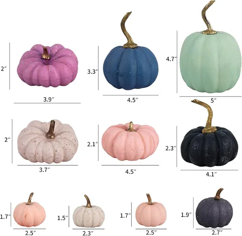 Miniatura 3 de 18 calabazas artificiales pequeñas de espuma falsa a granel, decoración de calabaza de otoño rosa y azul, decoraciones para el hogar, festivales