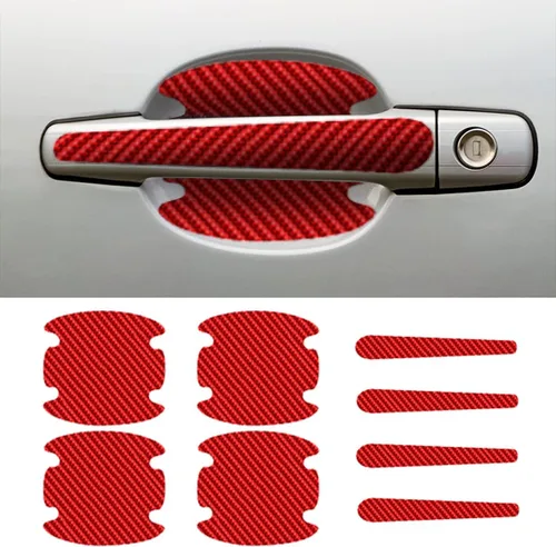 Miniatura 9 de 4 protectores contra rayones para tazones de manijas de puertas de automóvil, adhesivo de fibra de carbono para tazón de manija de puerta