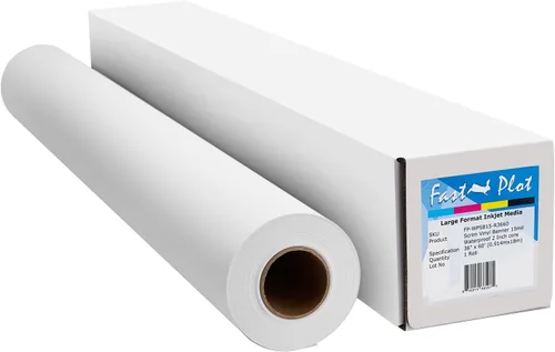 FastPlot Vinilo para Pancartas Retroiluminadas al Aire Libre Resistente al Agua de 15 mil 400g - Rollo de 91 cm x 18 m - núcleo de 5 cm