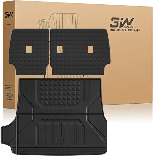 Miniatura 30 de Alfombrillas de Piso 3W Compatibles con Toyota Tundra 2014-2021 (Solo para Cabina CrewMax), Revestimiento de Piso de TPE para Todo Clima con Ajuste