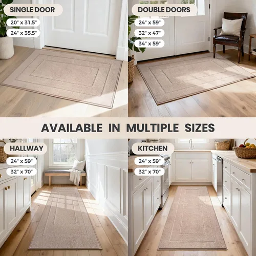 Miniatura 9 de PURRUGS Tapete para puerta que atrapa la suciedad, 20 x 31.5 pulgadas, antideslizante, lavable a máquina, tapete de entrada para perro, tapete