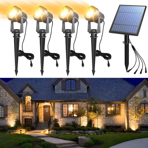 Miniatura 9 de APONUO Focos Solares - Luces Solares 2 en 1 para Paisaje de Exterior con Iluminación Ascendente, del Atardecer al Amanecer, IP65 Impermeable, Cable
