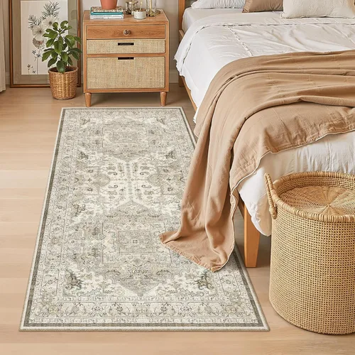 Miniatura 723 de Madane Tapete lavable de 2 x 10 pies para pasillo, cocina, recibidor, clásico, suave, antideslizante para interiores, casa de campo, baño, sala