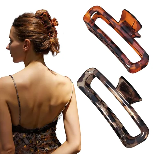 Miniatura 18 de Pinzas para el cabello de 5 pulgadas, irrompibles, cuadradas, rectangulares, color neutro, para cabello grueso y rizado, largo, para mujeres, A 5