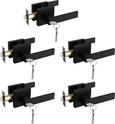 Miniatura 77 de NEWBANG Manija de palanca de puerta sólida con acabado negro mate