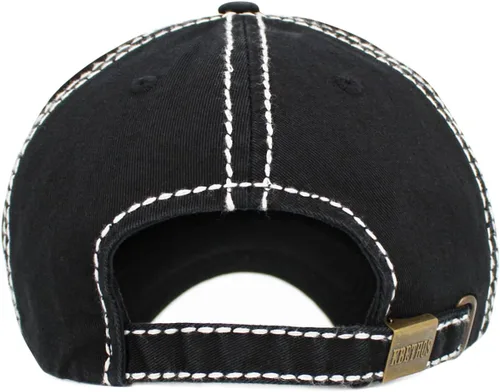 Miniatura 3 de KBETHOS Chief Skull and Free Spirit - Gorra de malla de sarga ajustable de algodón lavado desgastado