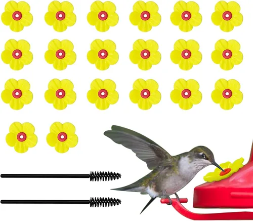 Miniatura 8 de 20 piezas de repuesto para comedero de colibríes con cepillo de limpieza, piezas de repuesto para alimentador de flores (morado)