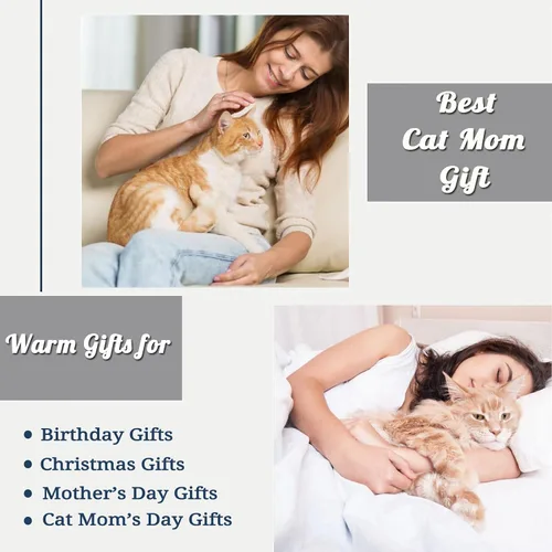 Miniatura 6 de Mosslink Manta de Mamá Gatuna 60"x50", Regalos para Amantes de los Gatos para Mujeres, Regalos de Gatos para Amantes de los Gatos, Regalos de Mamá