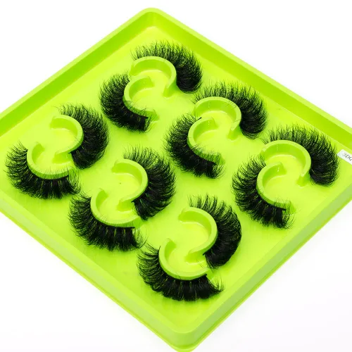 Paquete de 6 pares de pestañas postizas esponjosas naturales de imitación de visón 3D (3DQG-128)