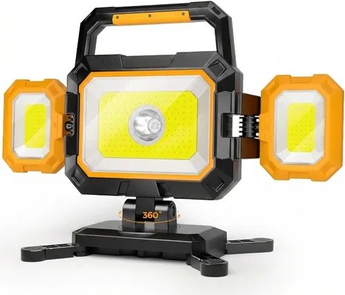 Miniatura 9 de YZONI Luz de trabajo recargable, luz de trabajo LED de 30 W 3000 lúmenes con 5 modos, luces magnéticas alimentadas por batería con diseño plegable