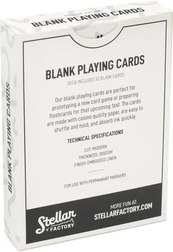 Miniatura 3 de Stellar Factory Cartas de juego en blanco premium (52 piezas) DIY, diseño de juegos, prototipos y tarjetas didácticas, 1 unidad