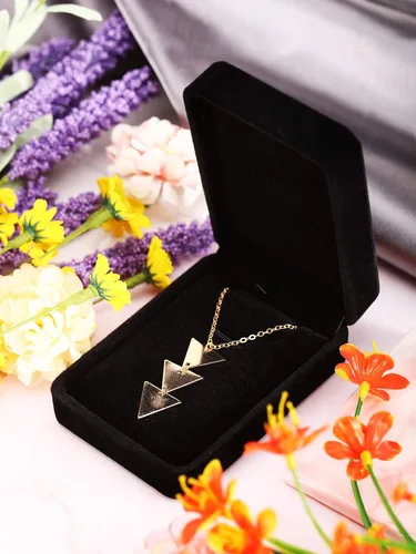 Miniatura 6 de Caja de regalo con colgante de terciopelo para collar de joyería clásica negra para Navidad, Acción de Gracias, boda, cumpleaños, caja de exhibición