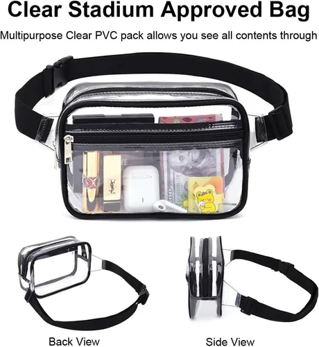 Miniatura 2 de Monederos transparentes para mujer, para estadio, riñonera transparente, bolsa para estadio, bolsa transparente aprobada para estadios, bolsas