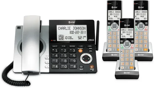 Miniatura 26 de Teléfono inalámbrico expandible DECT 6.0 con sistema de respuesta y bloqueador inteligente de llamadas de AT&T CL82207, Plateado/Negro