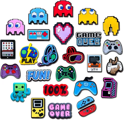 Dijes de juego para decoración de zapatos tipo zueco, accesorios de dibujos animados para hombres adultos